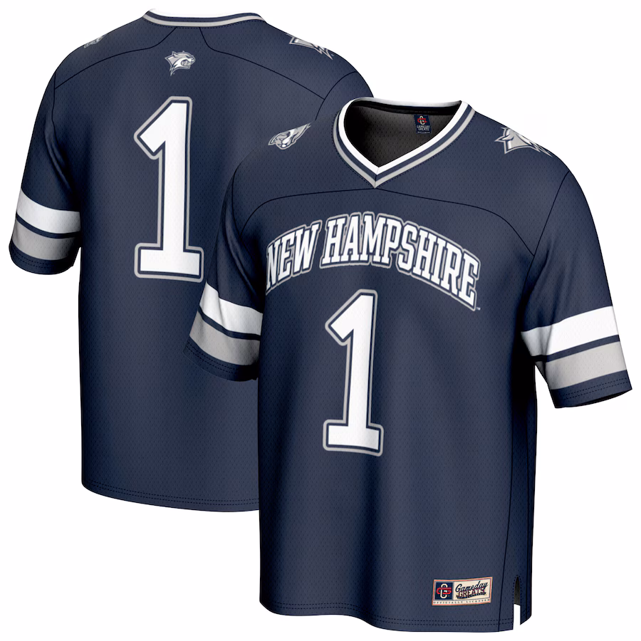 GameDay Greats #1 Navy New Hampshire Wildcats Lightweight Collegiate Football Fashion Jersey - Ujersey