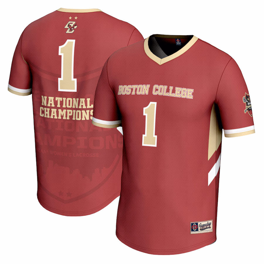 Youth GameDay Greats  Maroon Boston College Eagles 2024 NCAA Women's Lacrosse National Champions Lightweight Fashion Jersey - Ujersey