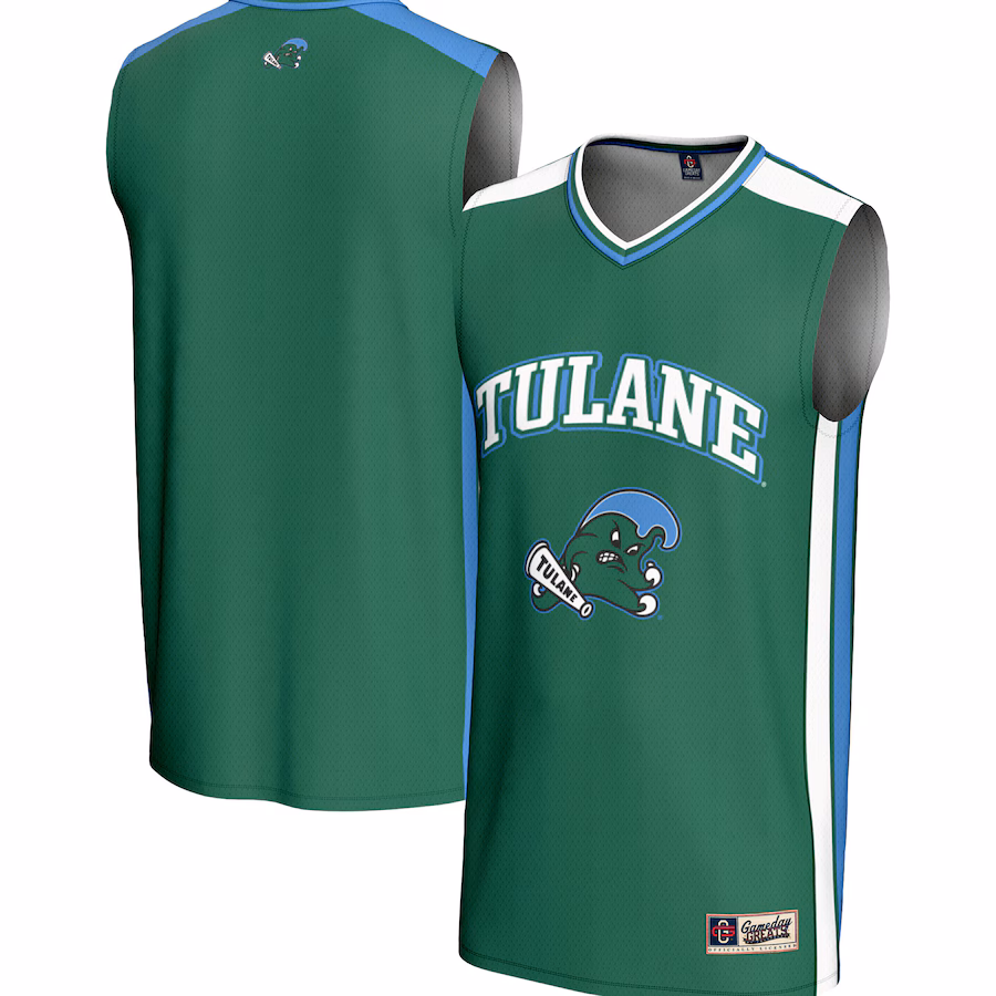 Youth  GameDay Greats Green Tulane Green Wave Spirit Basketball Jersey - Ujersey