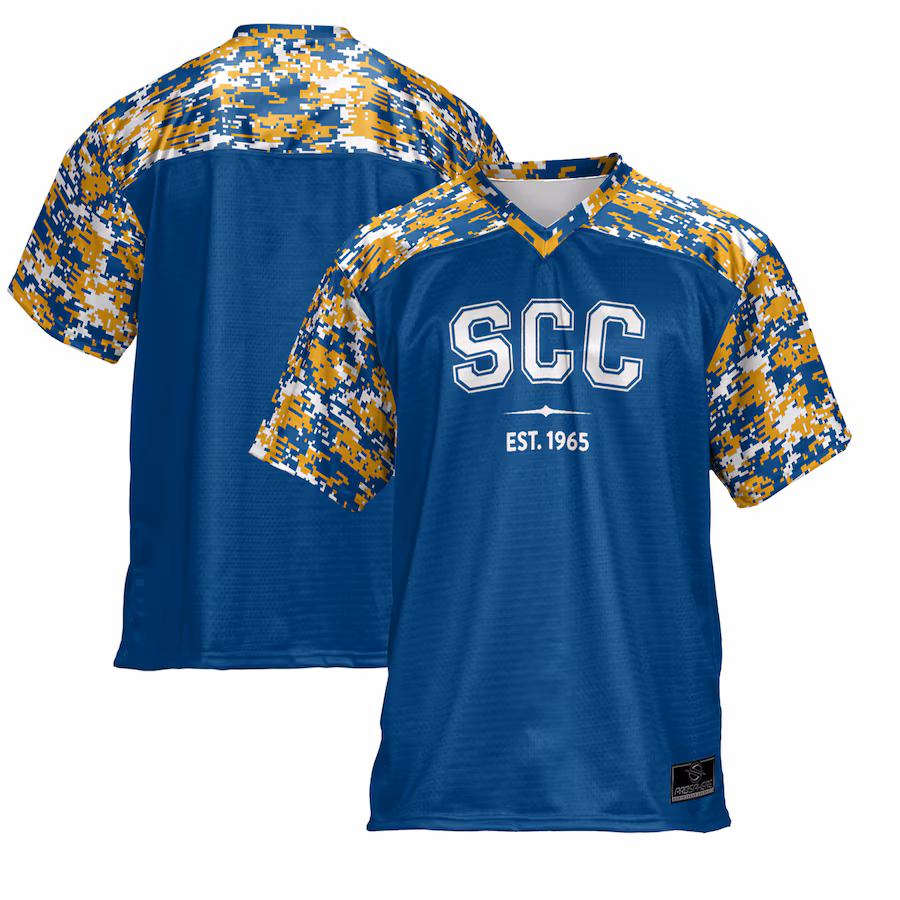 Men's ProSphere  Blue Somerset Community College Football Jersey - Ujersey