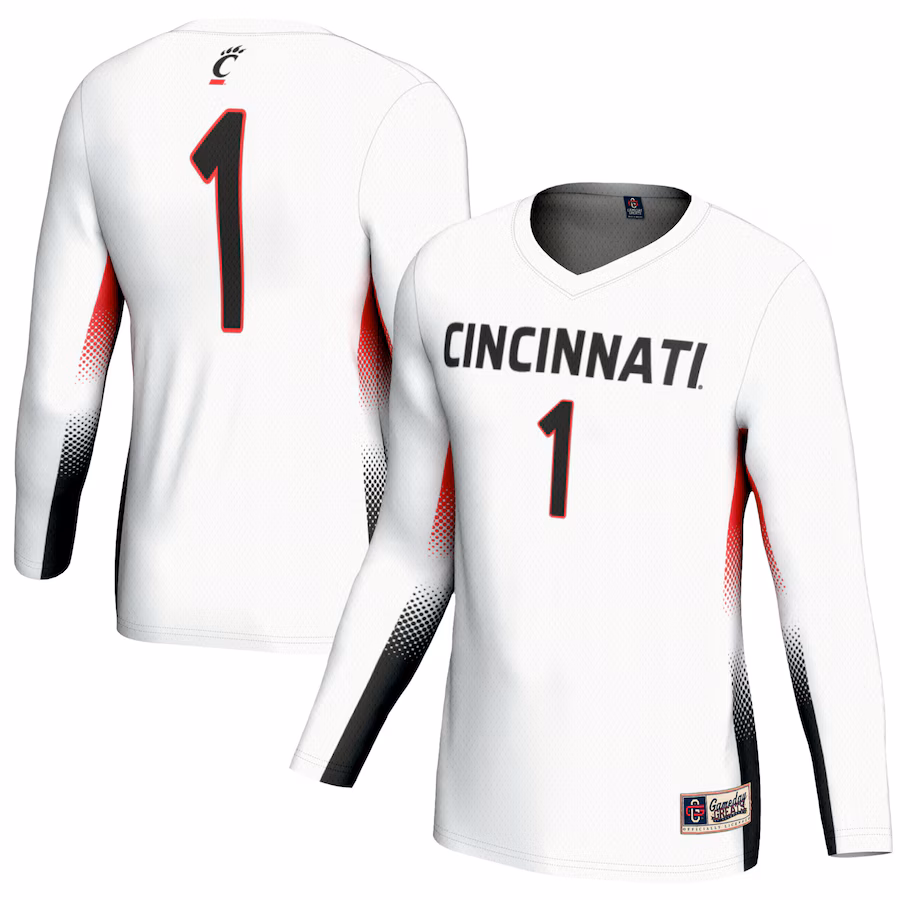 Unisex GameDay Greats #1 White Cincinnati Bearcats Lightweight Women's Volleyball Fashion Jersey - Ujersey