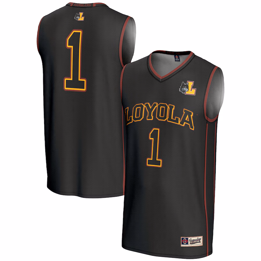Male GameDay Greats #1  Black Loyola Chicago Ramblers  Lightweight Basketball Jersey - Ujersey