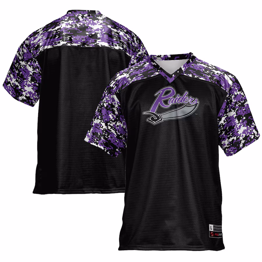 Men's GameDay Greats Black Mount Union Purple Raiders Football Jersey - Ujersey