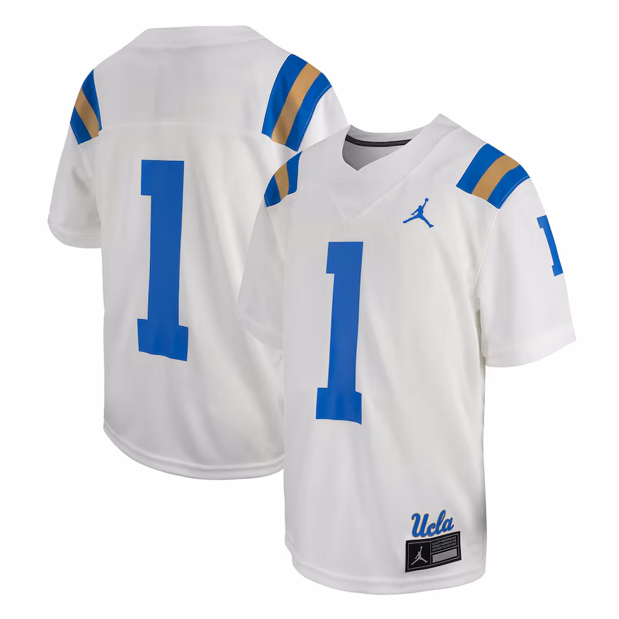 Youth Jordan Brand #1 White UCLA Bruins Untouchable Replica Game Jersey - Ujersey
