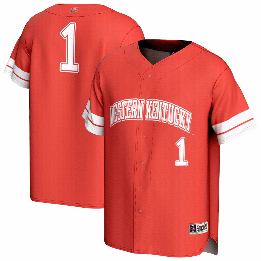 Youth GameDay Greats #1 Red Western Kentucky Hilltoppers Lightweight Collegiate Baseball Fashion Jersey - Ujersey