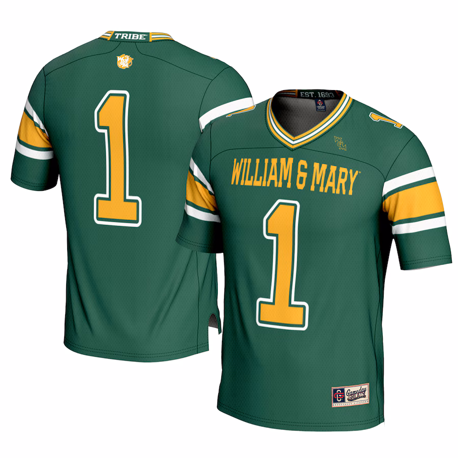 Men's GameDay Greats #1 Green William & Mary Tribe Football Jersey - Ujersey