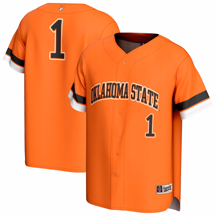 Unisex GameDay Greats #1 Orange Oklahoma State Cowboys Lightweight Collegiate Baseball Fashion Jersey - Ujersey