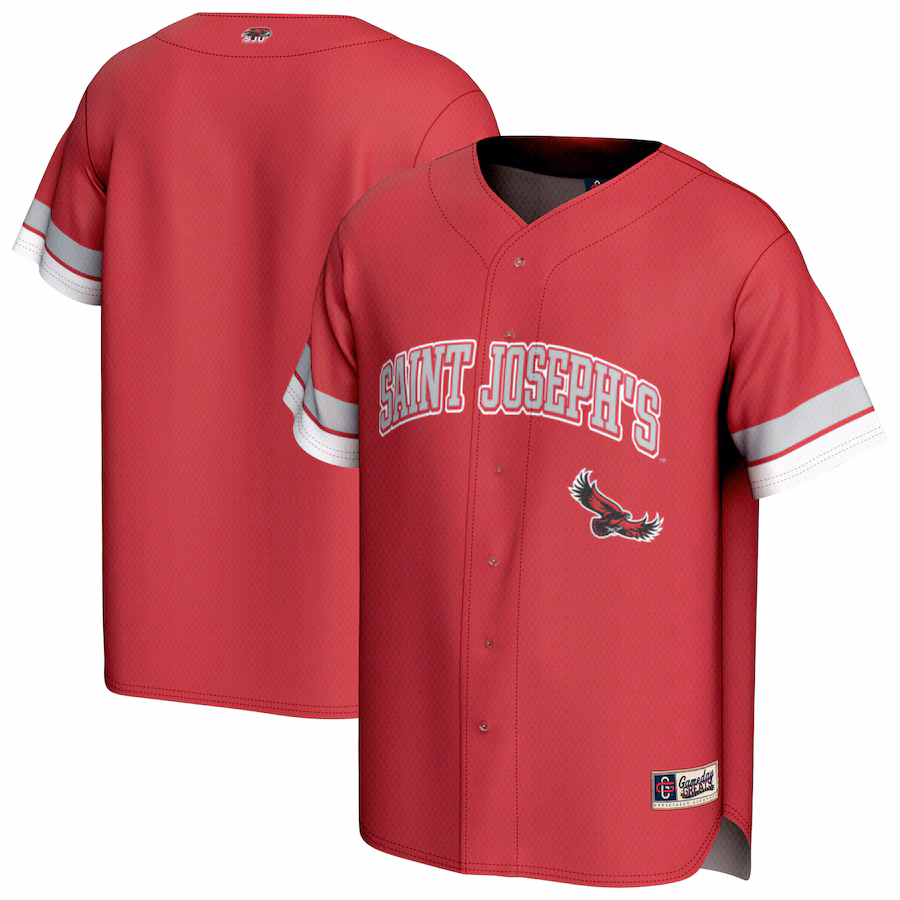 Youth GameDay Greats Crimson Saint Joseph's Hawks Spirit Baseball Jersey - Ujersey