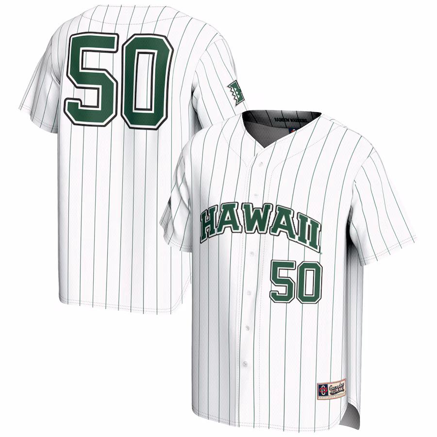 Youth GameDay Greats #1 White Hawaii Rainbow Warriors Lightweight Baseball Jersey - Ujersey
