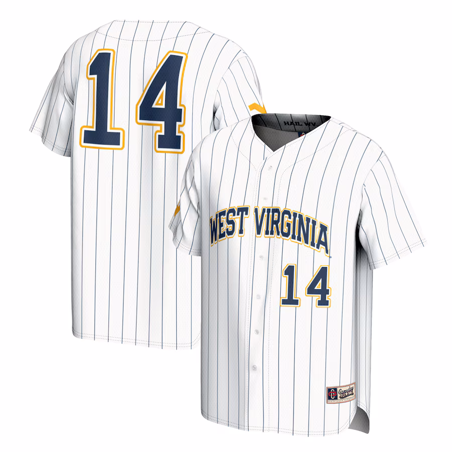 Youth GameDay Greats #14 White West Virginia Mountaineers Lightweight Baseball Fashion Jersey - Ujersey