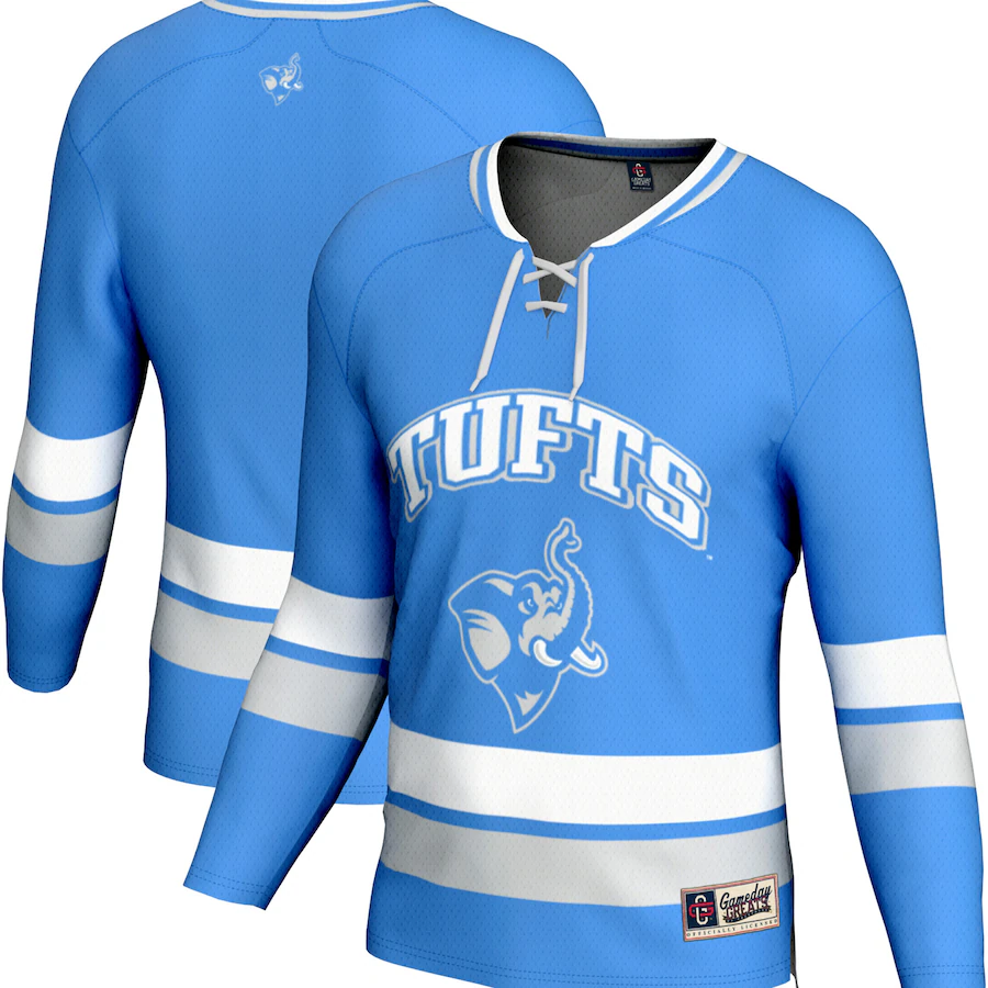 Men's GameDay Greats Blue Tufts University Jumbos Spirit Hockey Jersey - Ujersey