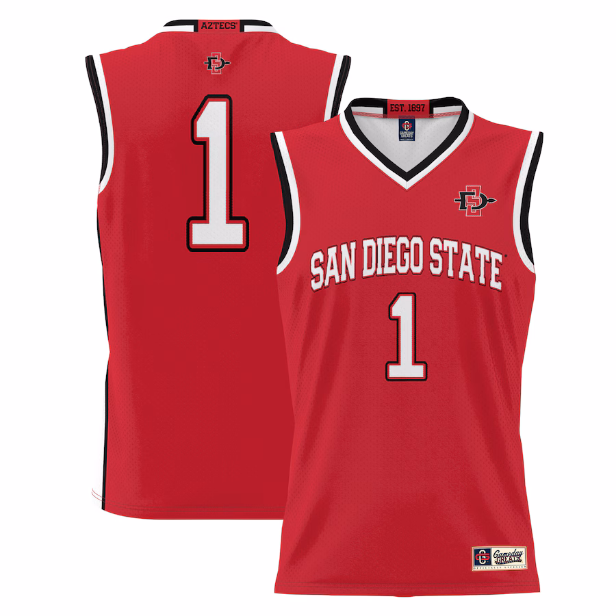 Youth GameDay Greats Scarlet #1 San Diego State Aztecs Lightweight Basketball Jersey - Ujersey
