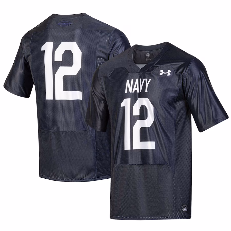 Men's Under Armour #12 Navy Navy Midshipmen Silent Service Replica Football Jersey - Ujersey