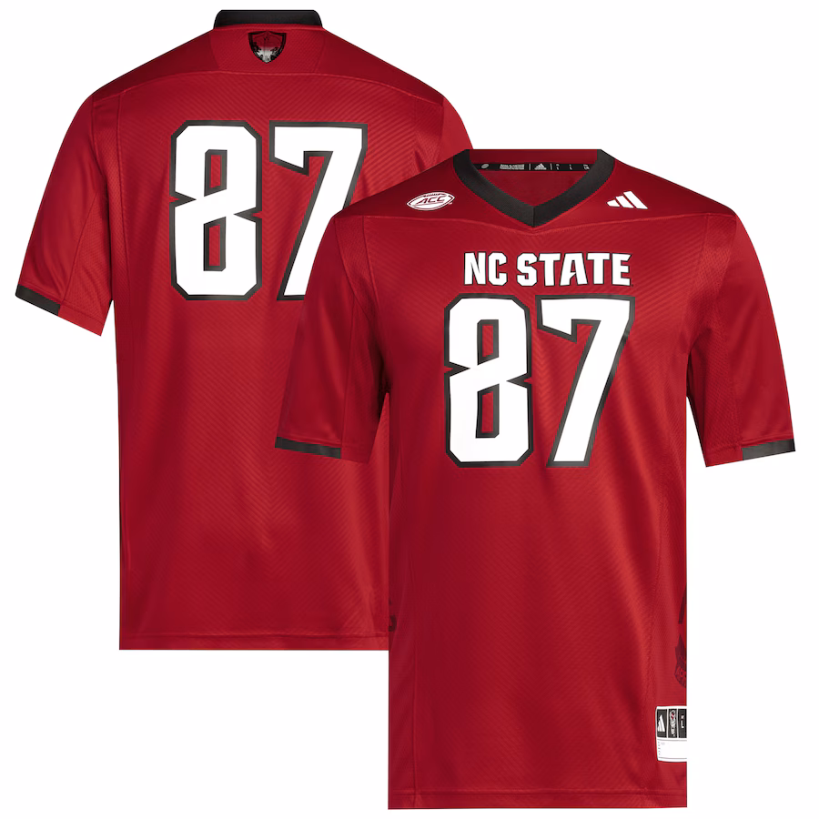 Men's adidas #87 Red NC State Wolfpack Premier Jersey - Ujersey