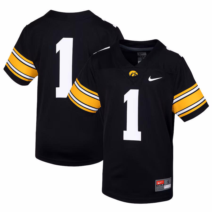 Youth Nike #1 Black Iowa Hawkeyes Untouchable Football Jersey - Ujersey