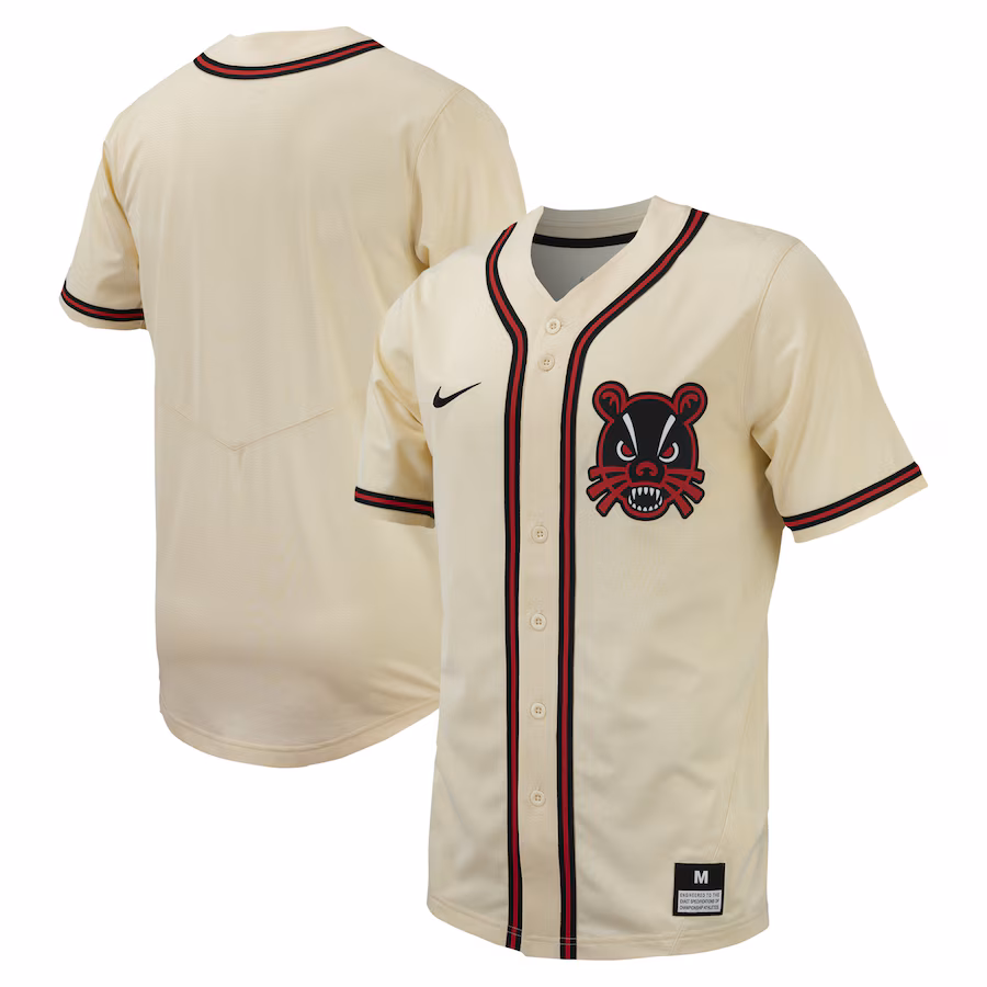 Men's Nike  Natural Cincinnati Bearcats Replica Full-Button Baseball Jersey - Ujersey