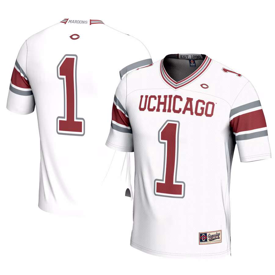 Youth GameDay Greats #1 White UChicago Maroons Football Jersey - Ujersey