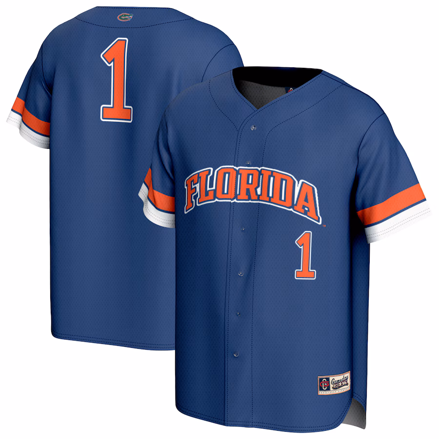 Unisex GameDay Greats #1 Royal Florida Gators Lightweight Collegiate Baseball Fashion Jersey - Ujersey