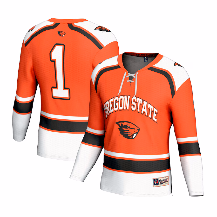 Youth GameDay Greats #1 Orange Oregon State Beavers Lightweight Hockey Fashion Jersey - Ujersey