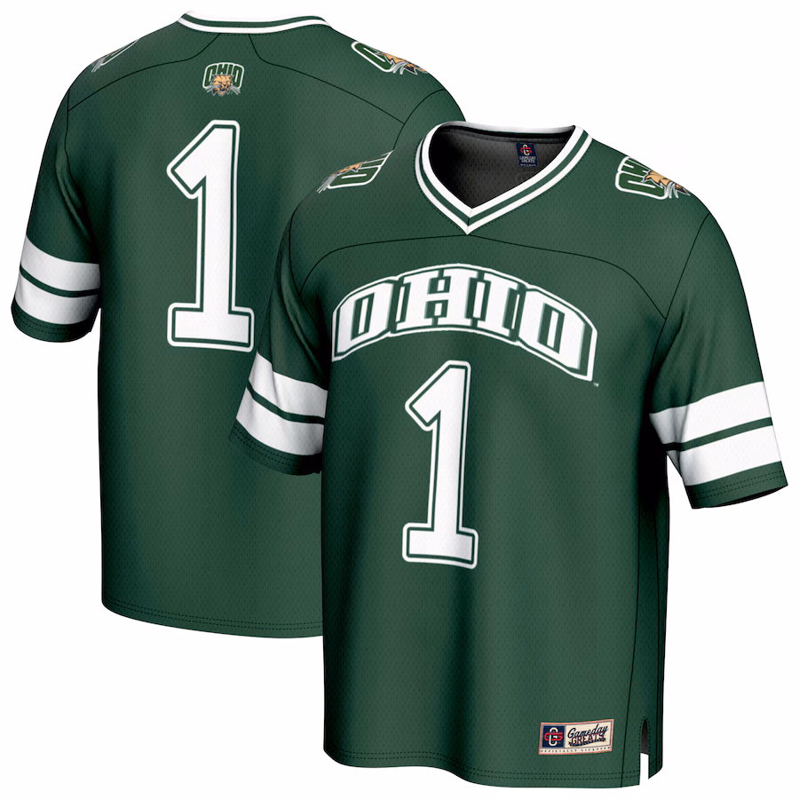 Youth GameDay Greats #1 Green Ohio Bobcats Lightweight Collegiate Football Fashion Jersey - Ujersey