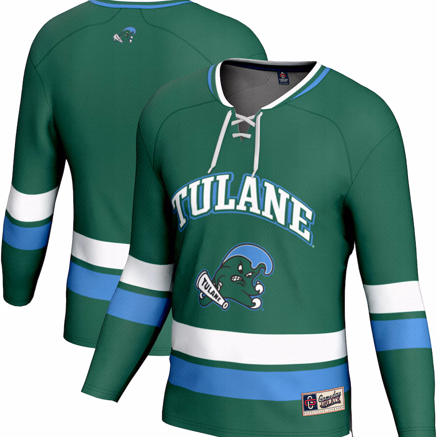 Men's GameDay Greats Green Tulane Green Wave Spirit Hockey Jersey - Ujersey
