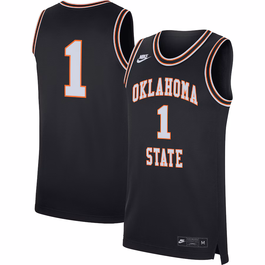 Men's Nike #1 Black Oklahoma State Cowboys Retro Replica Basketball Jersey - Ujersey