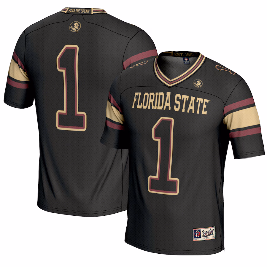 Men's GameDay Greats #1 Black Florida State Seminoles Endzone Football Jersey - Ujersey