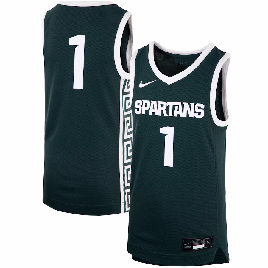 Youth Nike #1 Green Michigan State Spartans Team Replica Basketball Jersey - Ujersey