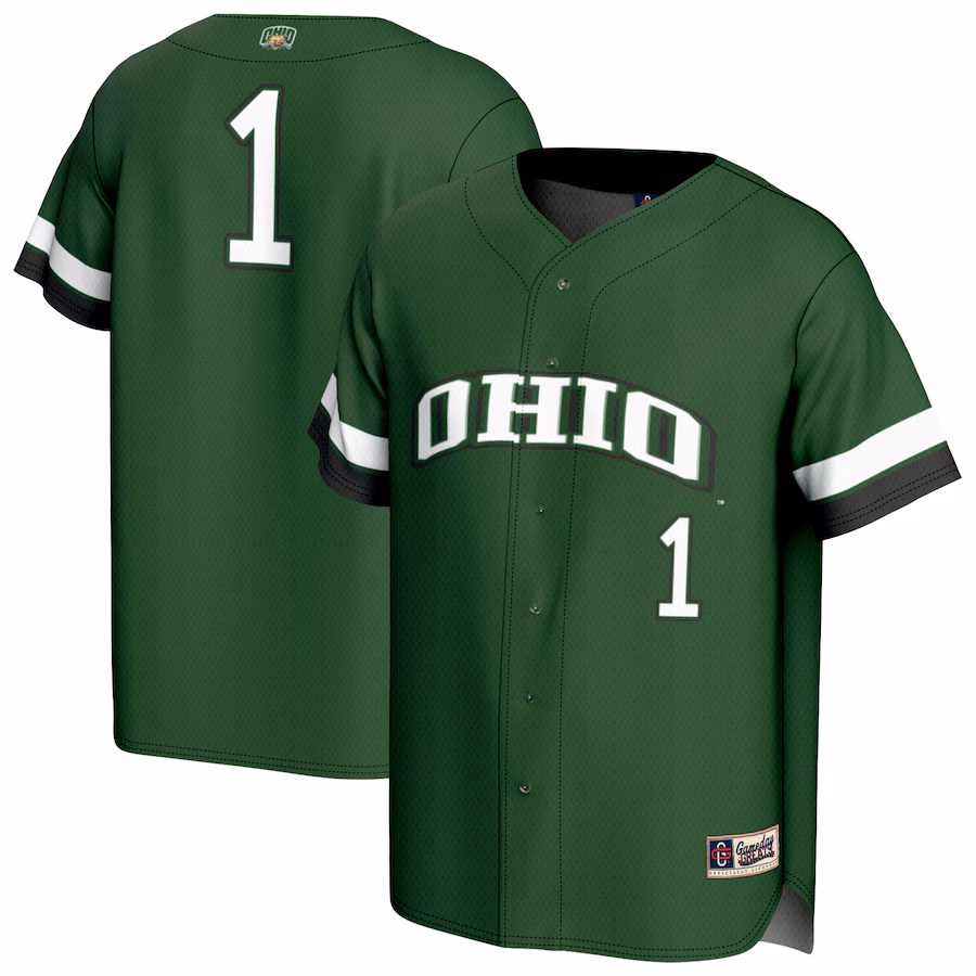 Unisex GameDay Greats #1 Green Ohio Bobcats Lightweight Collegiate Baseball Fashion Jersey - Ujersey