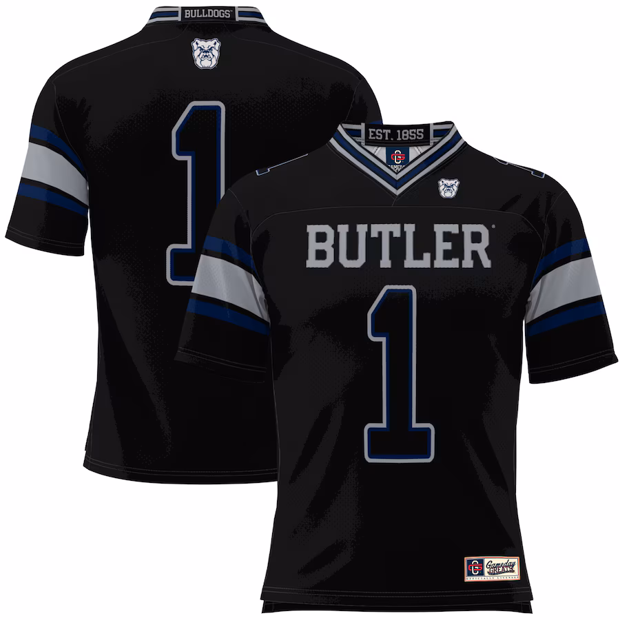 Youth GameDay Greats #1 Black Butler Bulldogs Football Jersey - Ujersey