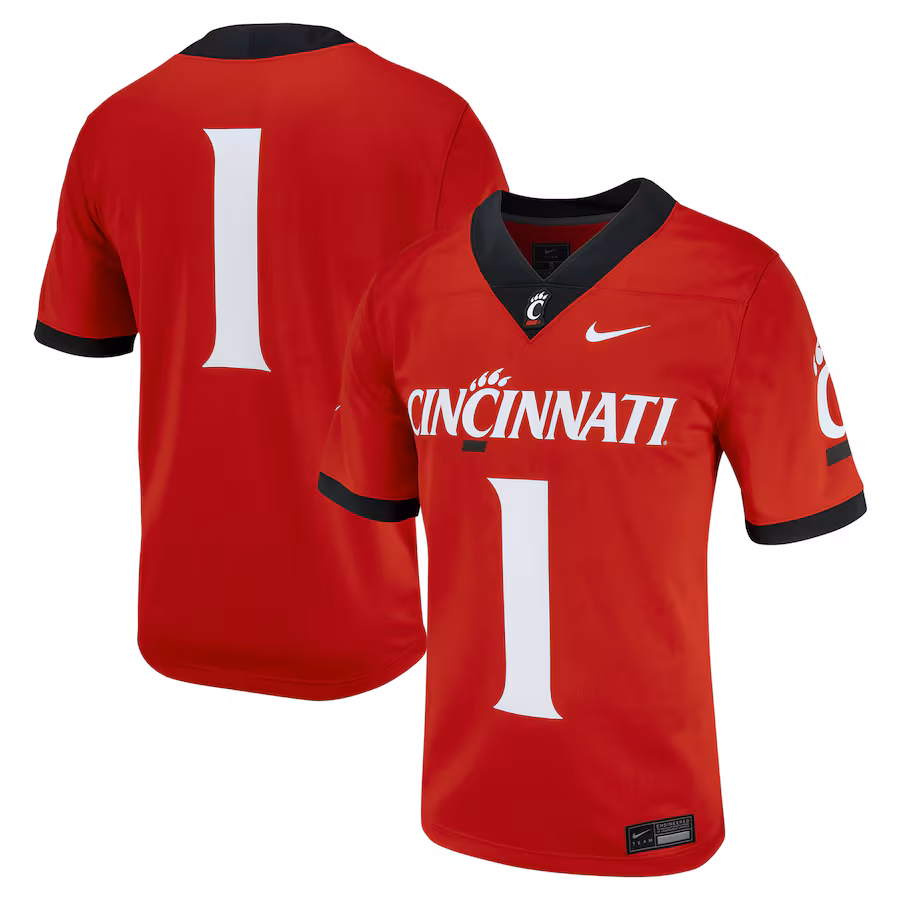 Men's Nike #1 Red Cincinnati Bearcats Untouchable Football Jersey - Ujersey