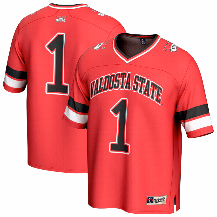 GameDay Greats #1 Red Valdosta State Blazers Lightweight Collegiate Football Fashion Jersey - Ujersey