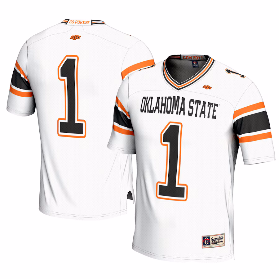 Men's GameDay Greats #1 White Oklahoma State Cowboys Football Jersey - Ujersey