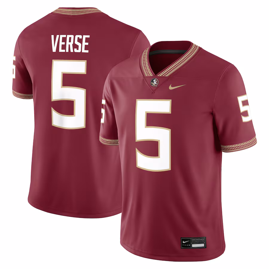 Men's Nike Jared Verse Garnet Florida State Seminoles Player Game Jersey - Ujersey
