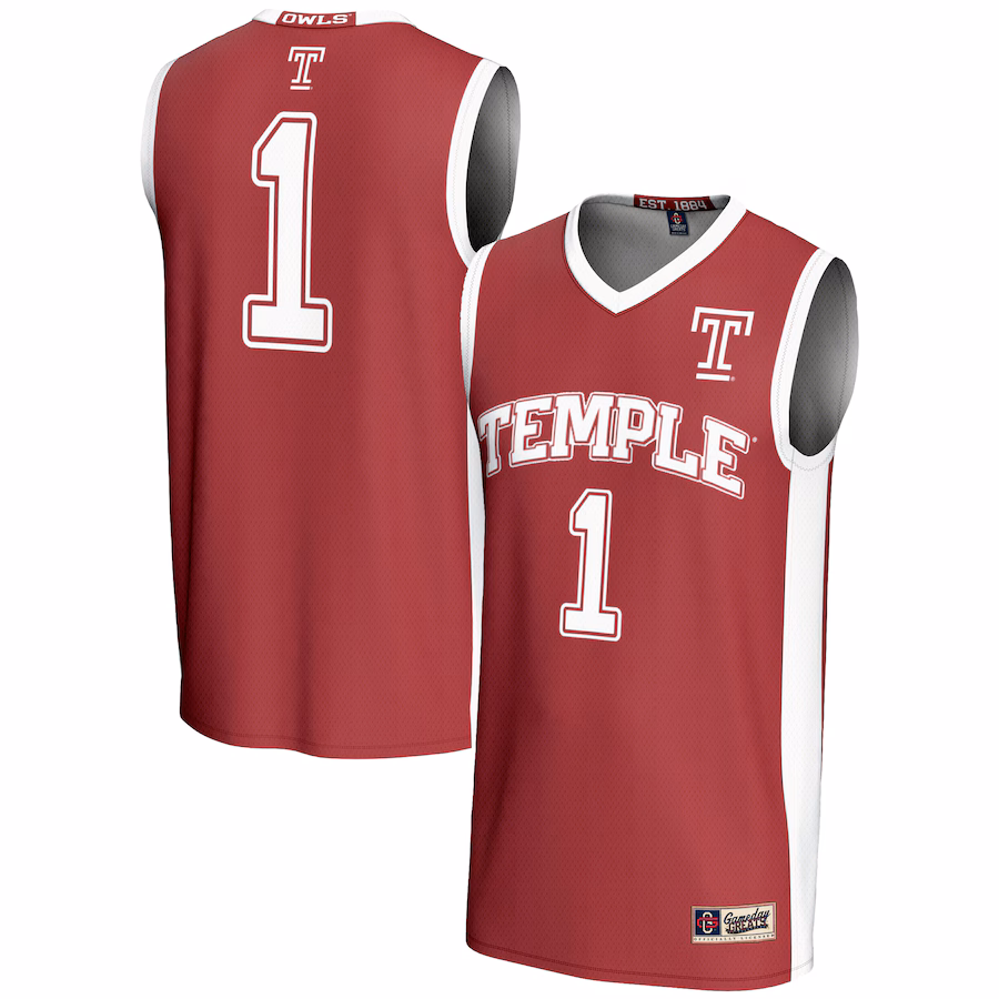 Male GameDay Greats #1  Red Temple Owls  Lightweight Basketball Jersey - Ujersey