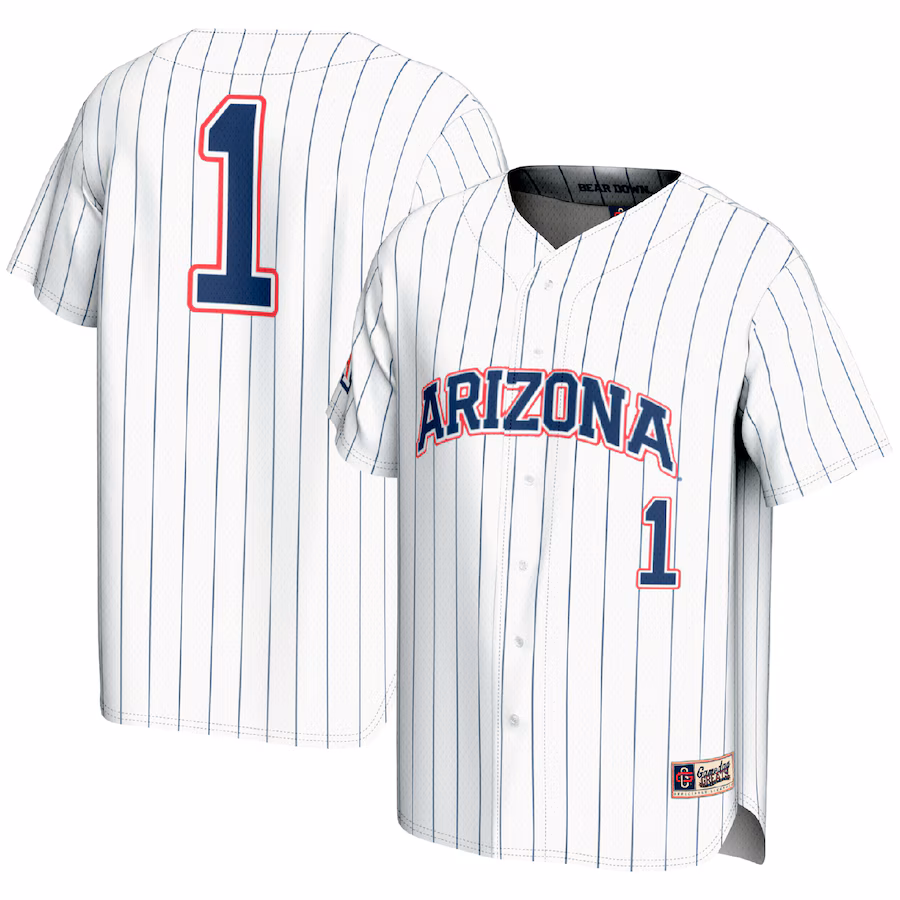 Youth GameDay Greats #1 White Arizona Wildcats Lightweight Baseball Fashion Jersey - Ujersey