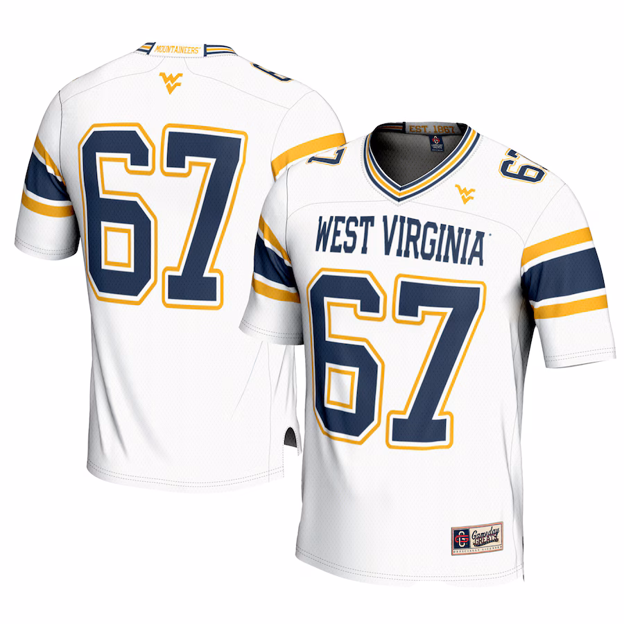 Men's GameDay Greats #1 White West Virginia Mountaineers Football Jersey - Ujersey