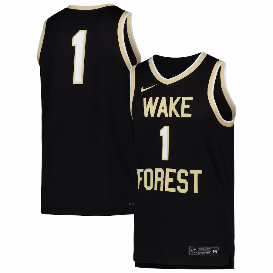 Men's Nike Black Wake Forest Demon Deacons Replica Basketball Jersey - Ujersey