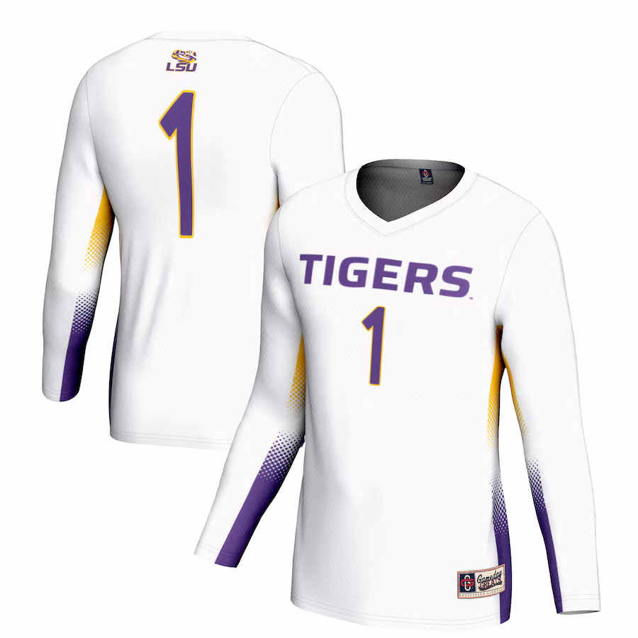 Unisex GameDay Greats #1 White LSU Tigers Lightweight Volleyball Jersey - Ujersey