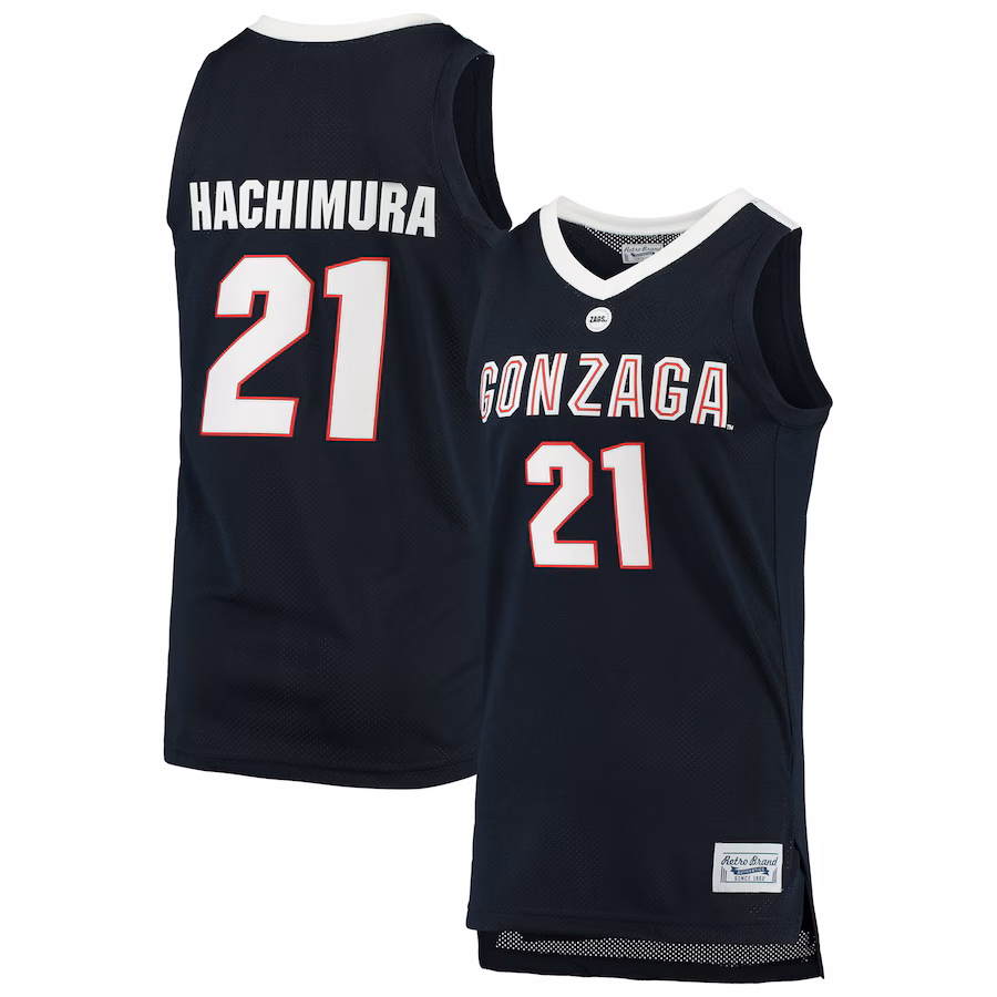 Men's Original Retro Brand Rui Hachimura Navy Gonzaga Bulldogs Alumni Basketball Jersey - Ujersey