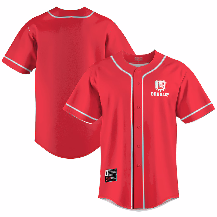 Men's GameDay Greats  Red Bradley Braves  Lightweight Baseball Jersey - Ujersey