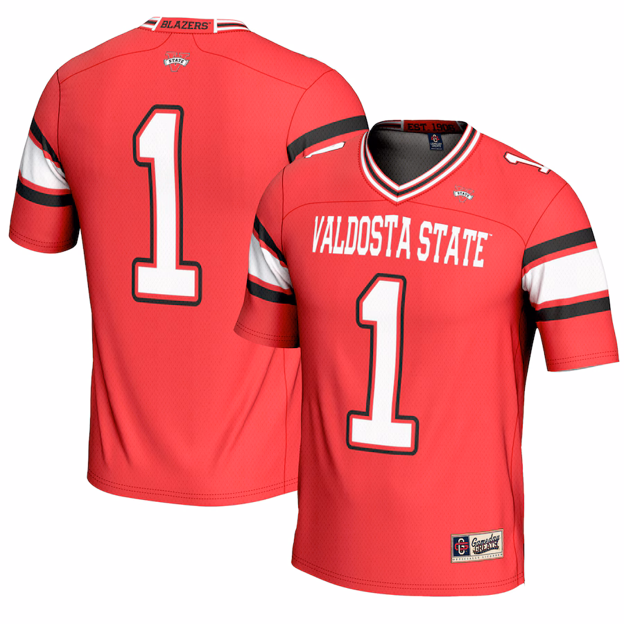 Youth GameDay Greats #1 Red Valdosta State Blazers Endzone Football Jersey - Ujersey