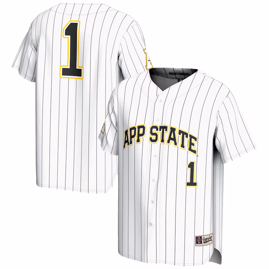 Men's GameDay Greats #1 White Appalachian State Mountaineers Lightweight Baseball Jersey - Ujersey