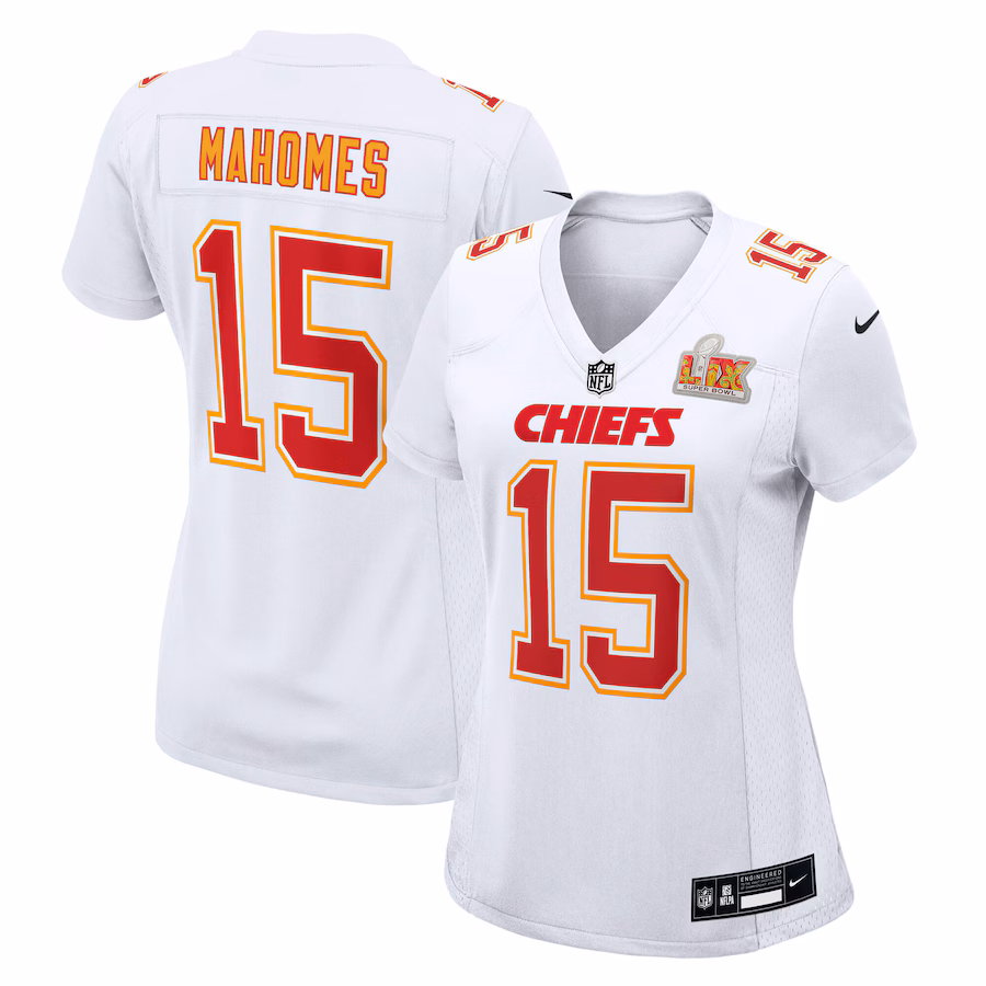 Women's Kansas City Chiefs Patrick Mahomes Nike Tundra White Super Bowl LIX Fashion Game Jersey - Ujersey