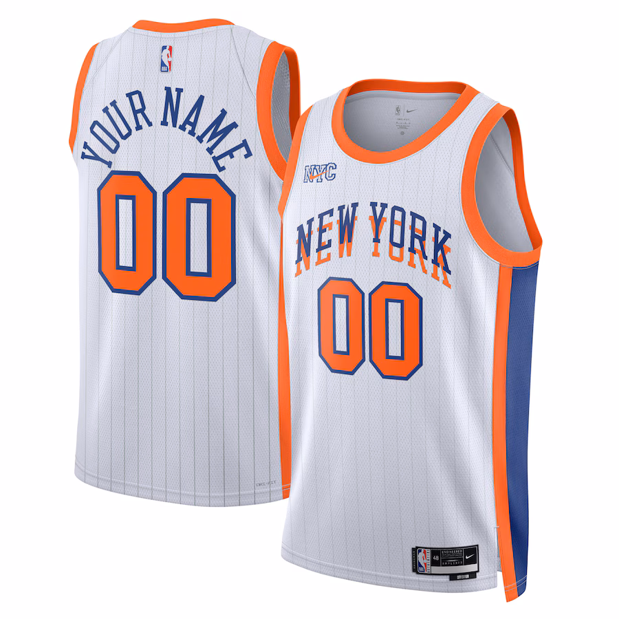 Unisex New York Knicks Nike White 2024/25 Custom Swingman Jersey - City Edition - Ujersey