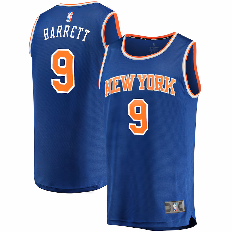 Men's New York Knicks RJ Barrett Fanatics Blue Replica Fast Break Jersey - Icon Edition - Ujersey