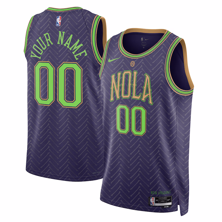 Unisex New Orleans Pelicans Nike Purple 2024/25 Custom Swingman Jersey - City Edition - Ujersey