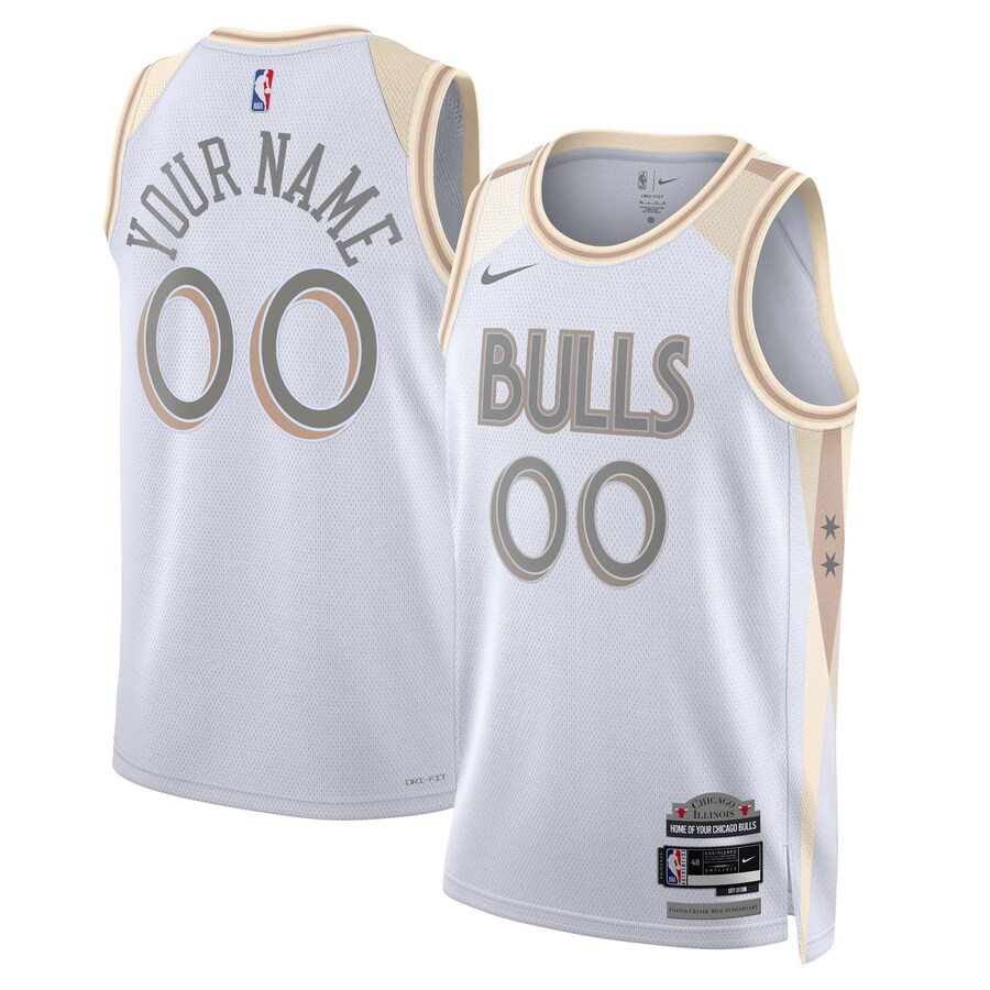 Unisex Chicago Bulls Nike White 2024/25 Custom Swingman Jersey - City Edition - Ujersey