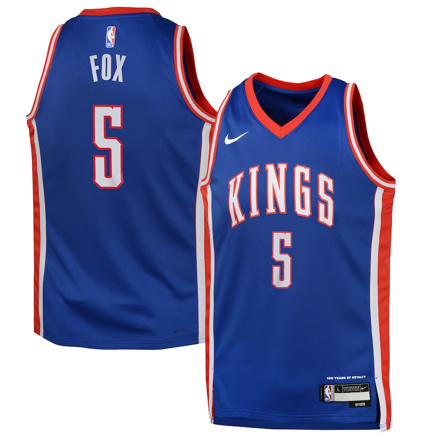 Youth Sacramento Kings De'Aaron Fox Nike Blue 2024/25 Swingman Player Jersey - City Edition - Ujersey