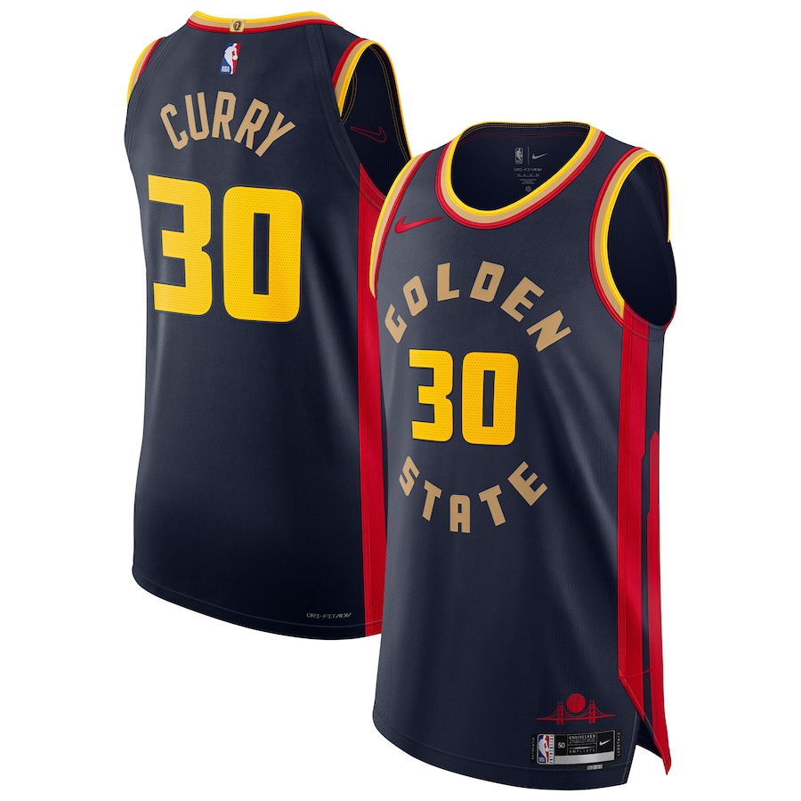 Men's Golden State Warriors Stephen Curry Nike Navy 2024/25 Authentic Player Jersey - City Edition - Ujersey
